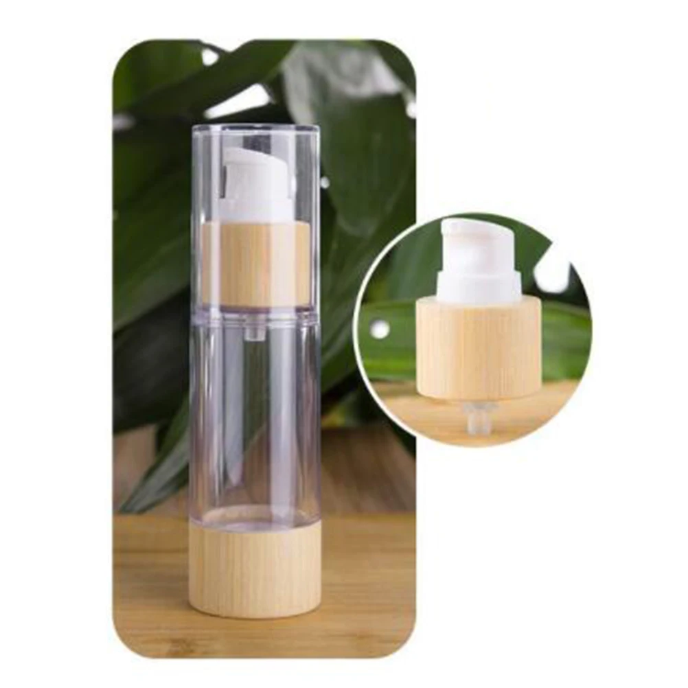 

Bamboo Bottles 100ml Leakproof Travel Containers Refillable Empty Storage for Creams Shampoo Portable Mini Size