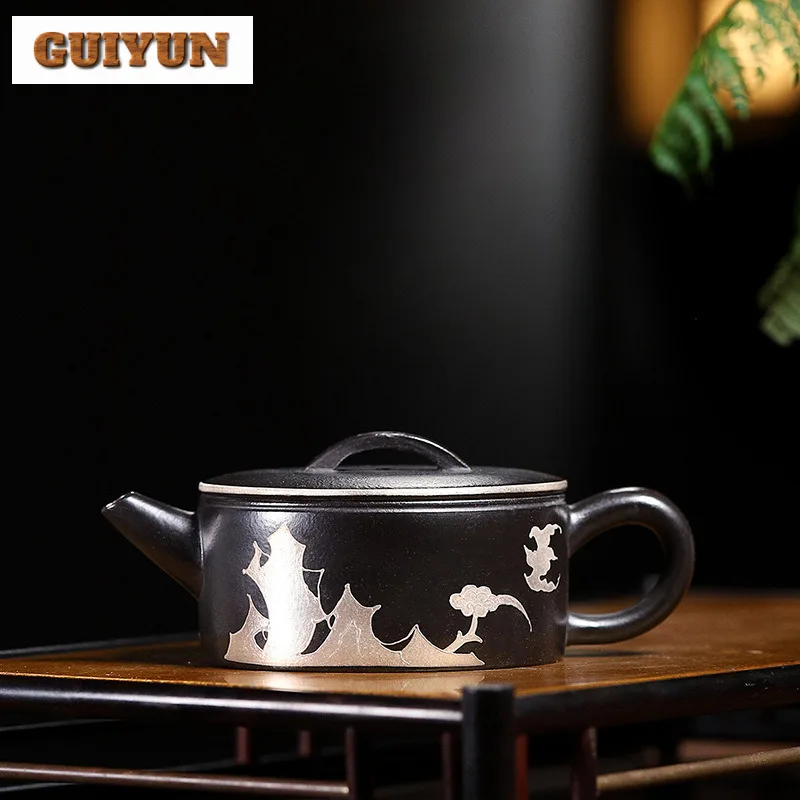 180ml Handmade Yixing Purple Clay Teapots Handmade Pot Raw Ore Dahongpao Reducing Roasting Mud Tea Soaking Kettle Zisha Tea Set