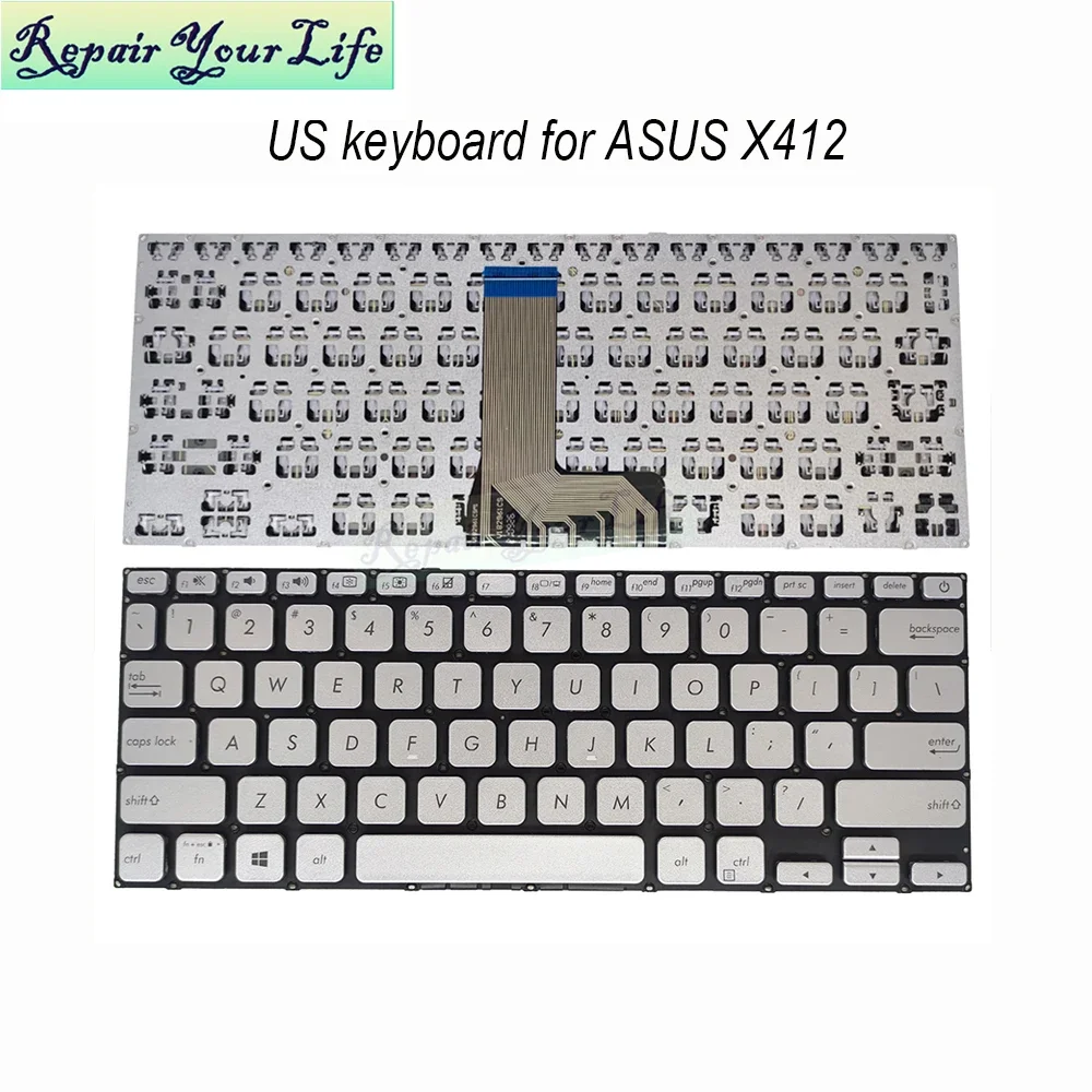 US English Spanish Keyboard For ASUS VivoBook X412 S412 D412 F412 A412 X412U UA X412FL S412DK DA SP/ES Spain Laptop Keyboards