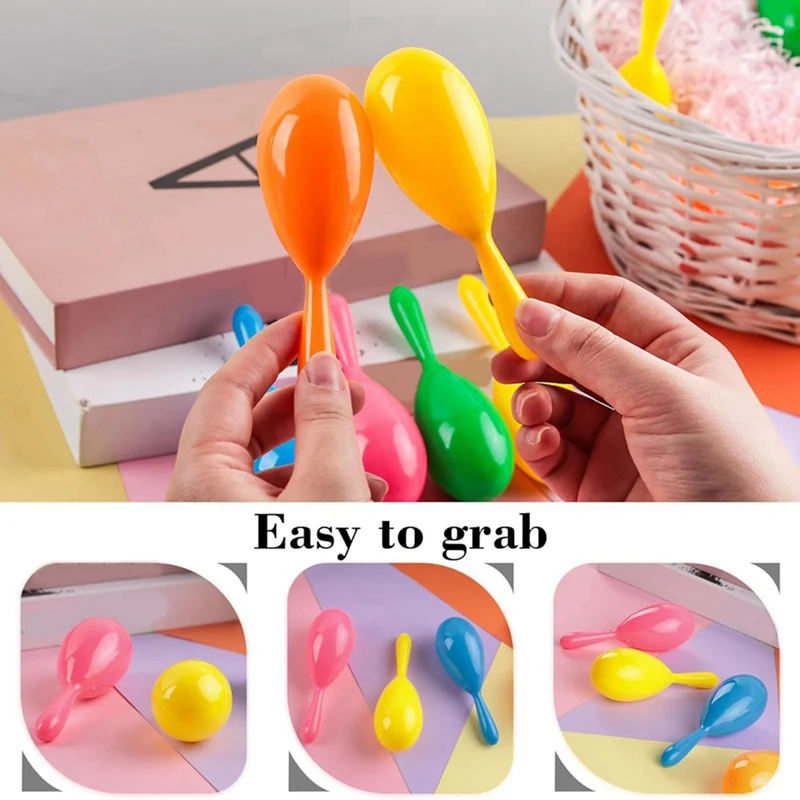 25 pz Maracas per bambini, Maracas Mini colorato Maracas giocattolo silenzioso strumenti musicali per i più piccoli bomboniere