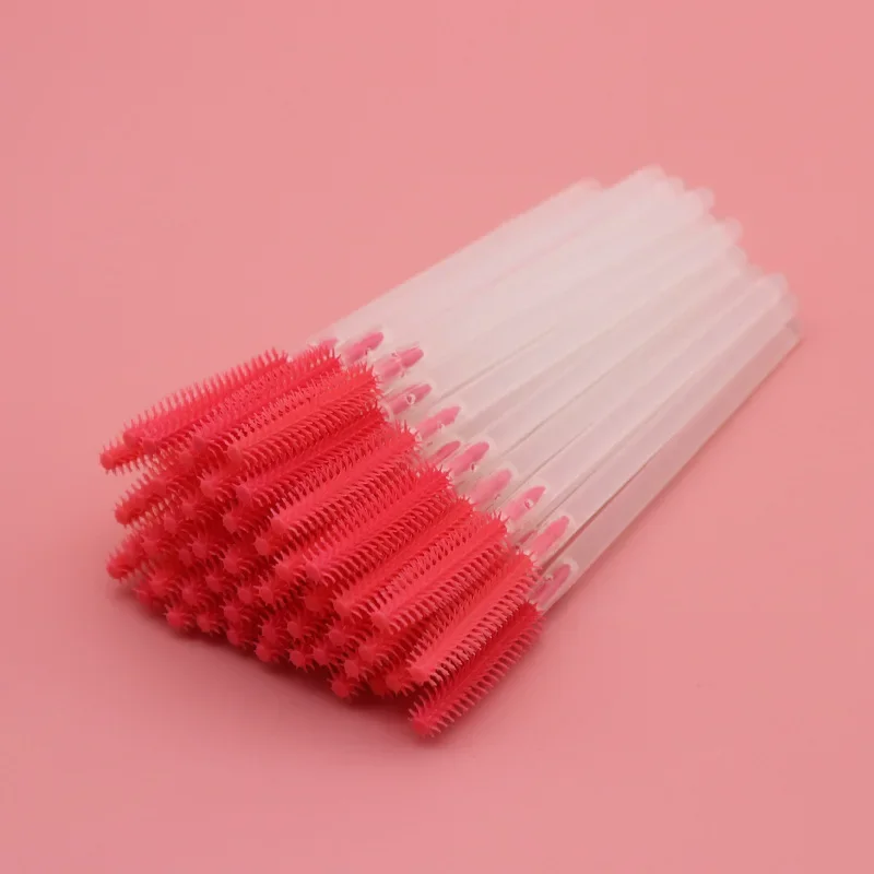 50 stücke Silikon Wimpern Pinsel Mascara Wands Kristall Applikator Augenbraue Kamm Microbrush Lash Verlängerung Liefert Make-Up-Tools