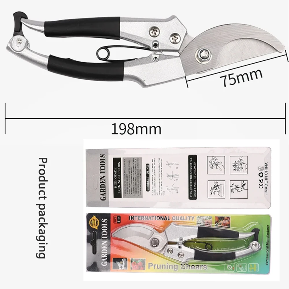 Pruner Garden Scissors Professional Sharp Bypass Pruning Shears Tree Trimmers Secateurs Hand Clippers For Garden Beak Scissors