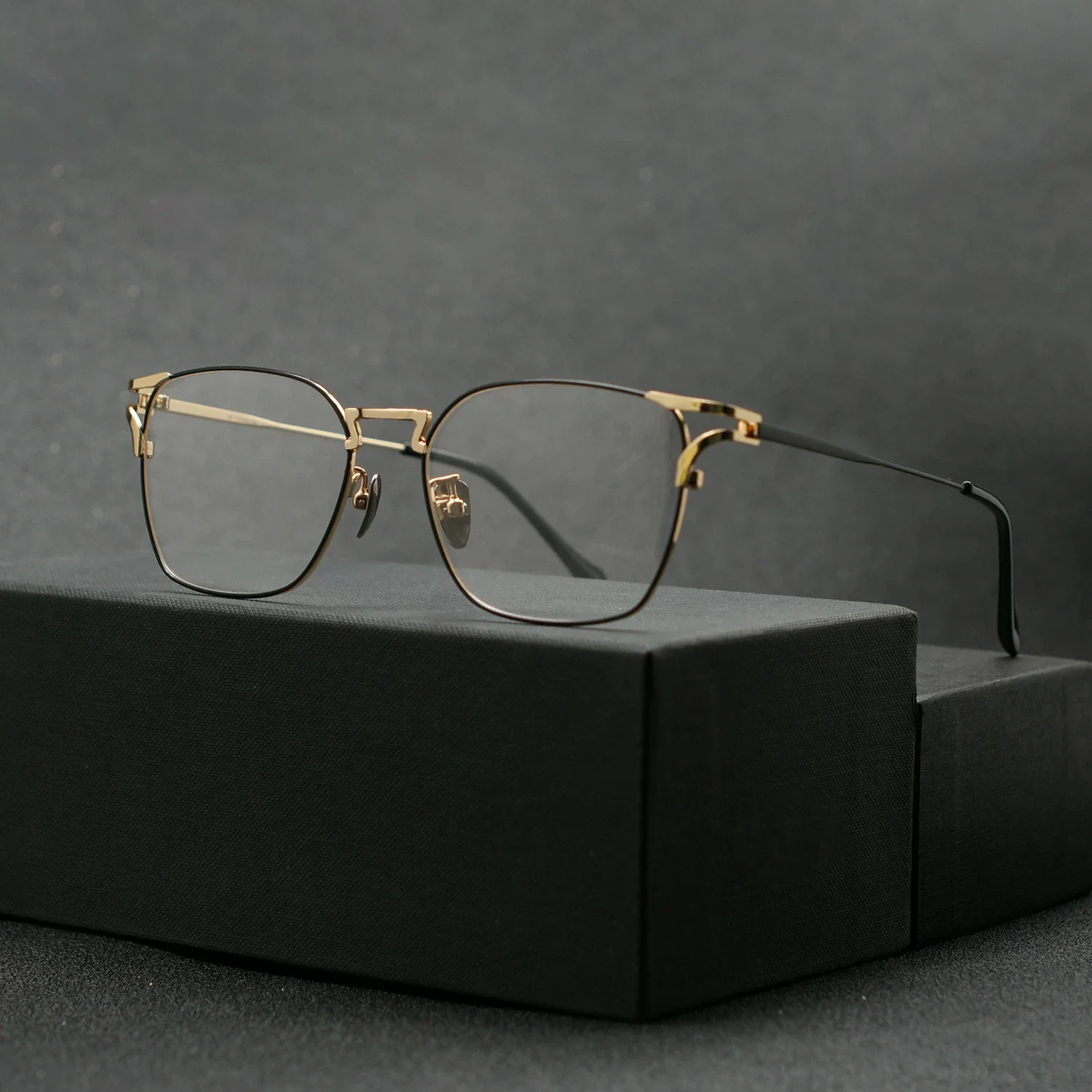 Retro square glasses for men, business, ultra light titanium glasses frame for women, can be paired with prescription glasses