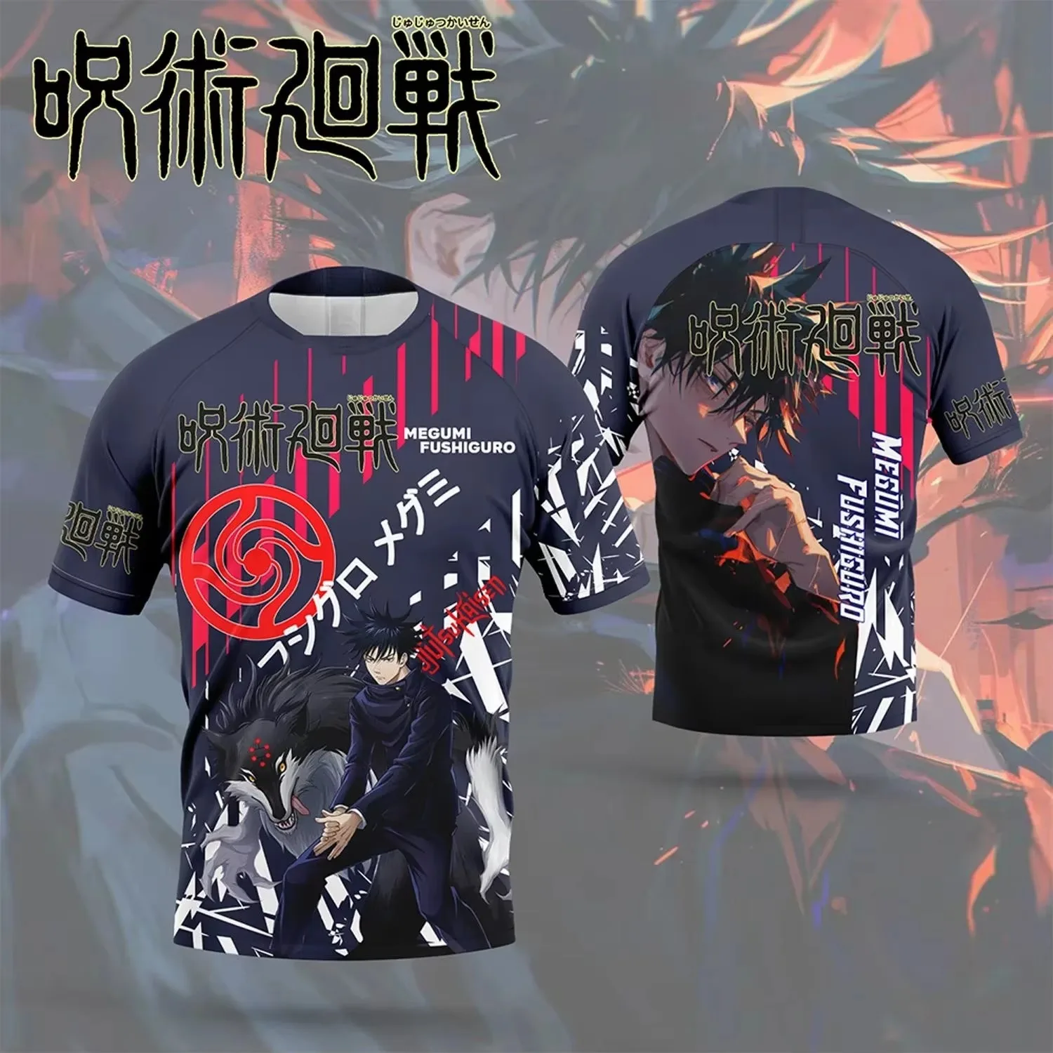 Jujutsu Battle Anime Character Theme Shirt Men's and Women's Sports Leisure Quick Drying T-shirt Fan Side Top