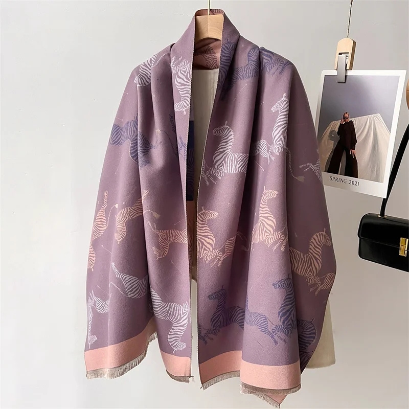 New Design Winter Warm Cashmere Shawl Scarf for Women Luxury Pashmina Blanket Wrap Bandana Femal Thick Poncho Echarpe Foulard