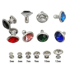 Crystal Trim Rivets Rhinestone Diamond Studs For DIY Crafts punk clothes Bag Leather Decor Spikes Glass Drill Rebite