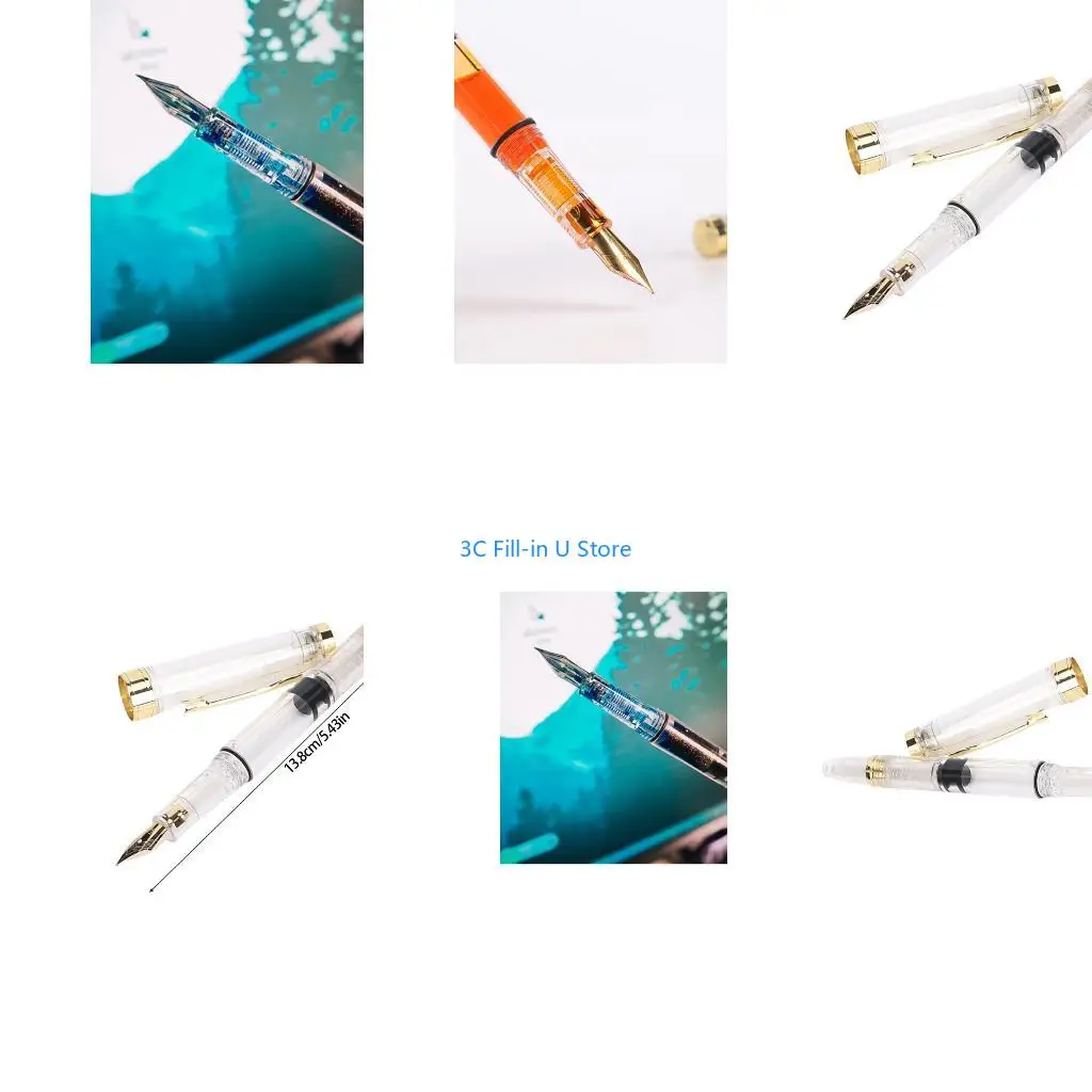 G8TA 0.38mm 0.5mm Clear Fountain Pen Pen Smooth Writing Pen Practical Pen School Supplies for Writing