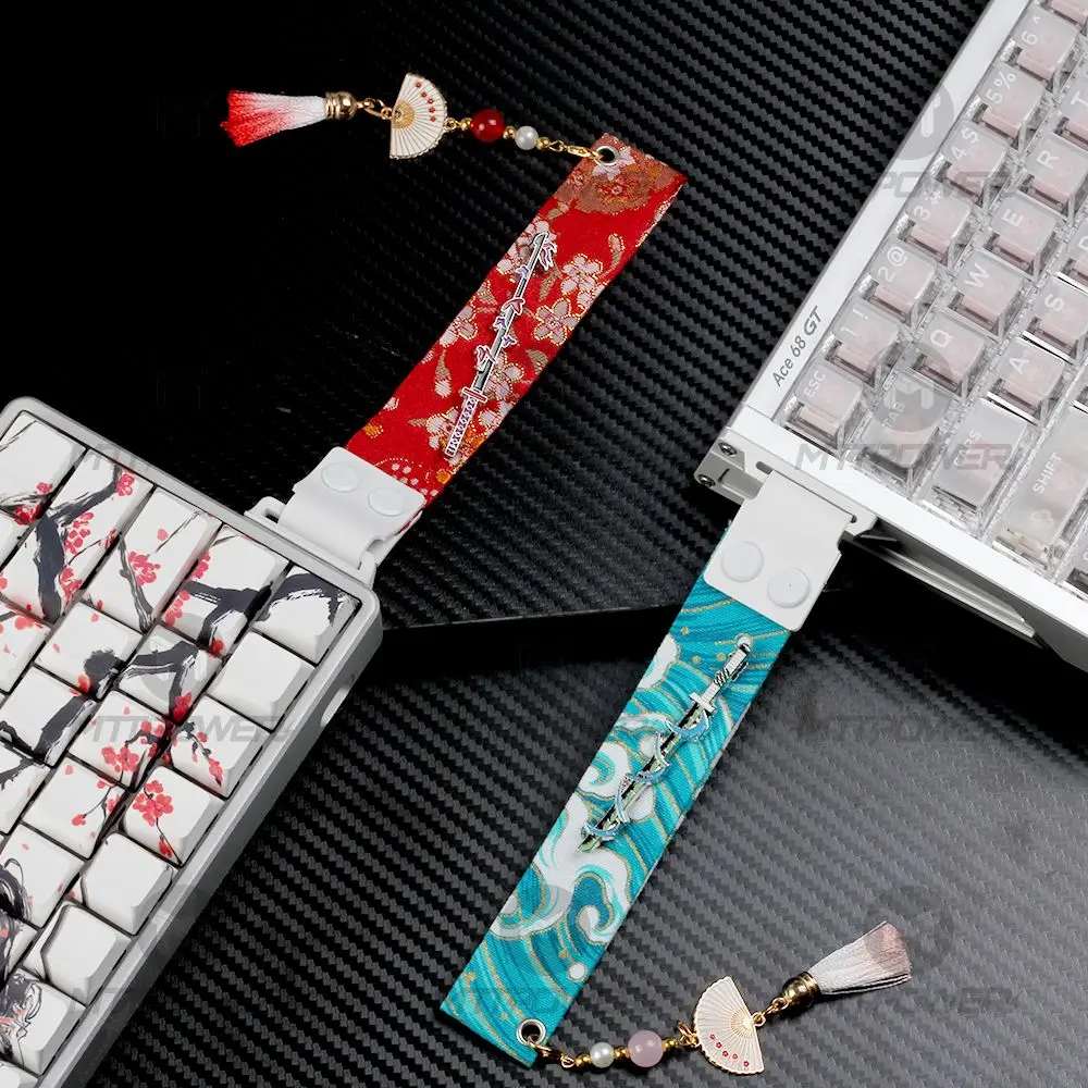 Custom Anime Embroidery Keyboard Strap for Wooting Personalized Customized Mechanical Keyboard Decoration Streamer