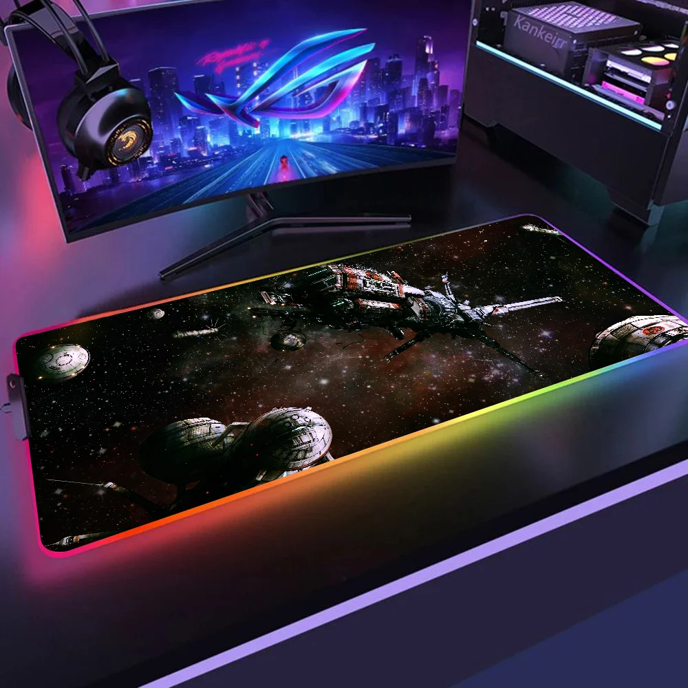 1pc Game Man Made BattleTech The XXL RGB Gaming Mouse Pads HD Black Gamer Accessories Large LED