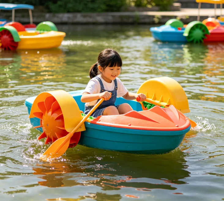 Kids Outdoor Water Park - Colorful Kids Hand Paddle Boat, Plastic