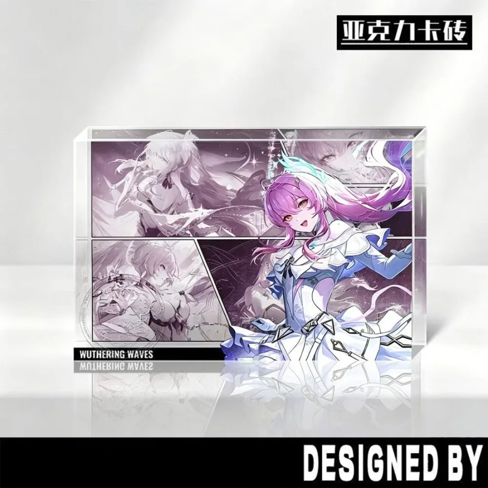 Cartoon Wuthering Waves Game Acrylic Card Brick Concert Tour Anime Character Aemeath Cartethyia Jinhsi Shorekeeper Desk Keychain