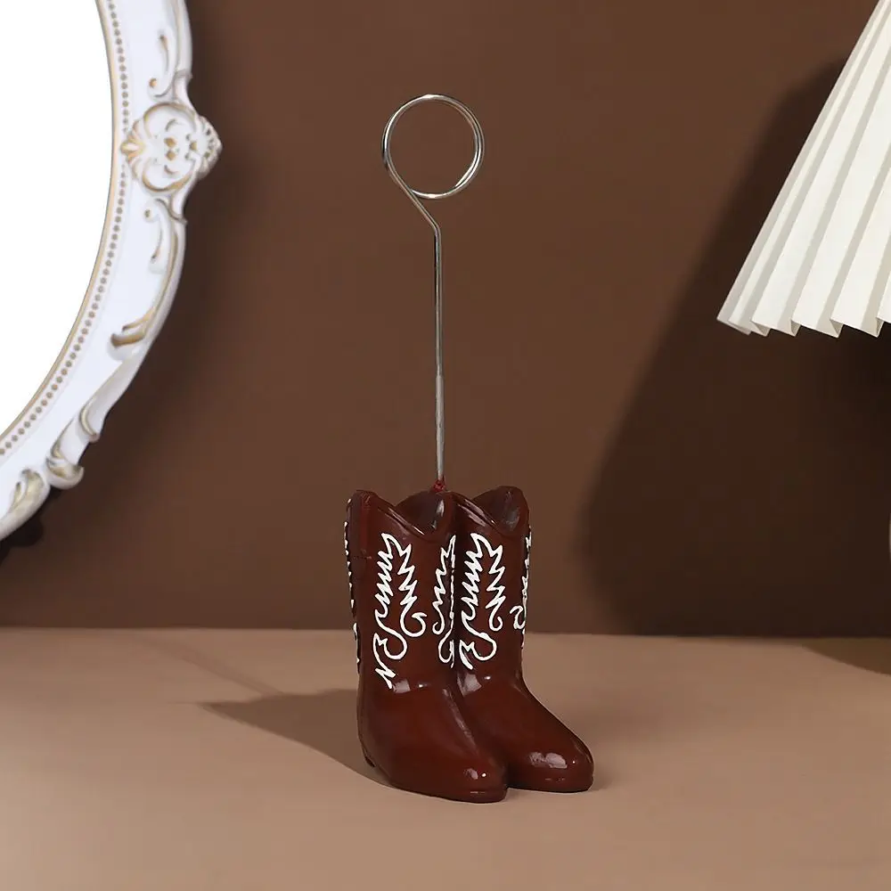 Simpatico ornamento colorato per stivali, portacarte personalizzato fatto a mano, artigianato in resina, supporto per morsetto per appunti, anniversario di matrimonio