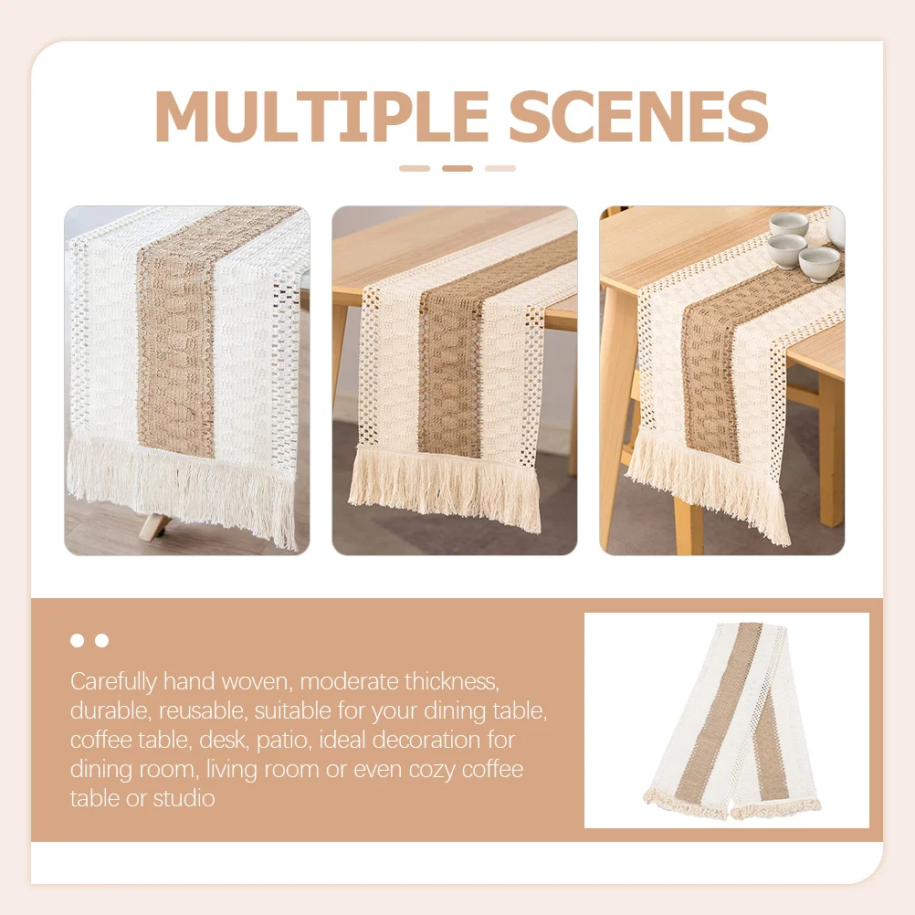 

Premium Cotton Linen Table Runner with Tassels for Dining Table Wedding Party Birthday Rustic Home Decor Decoration