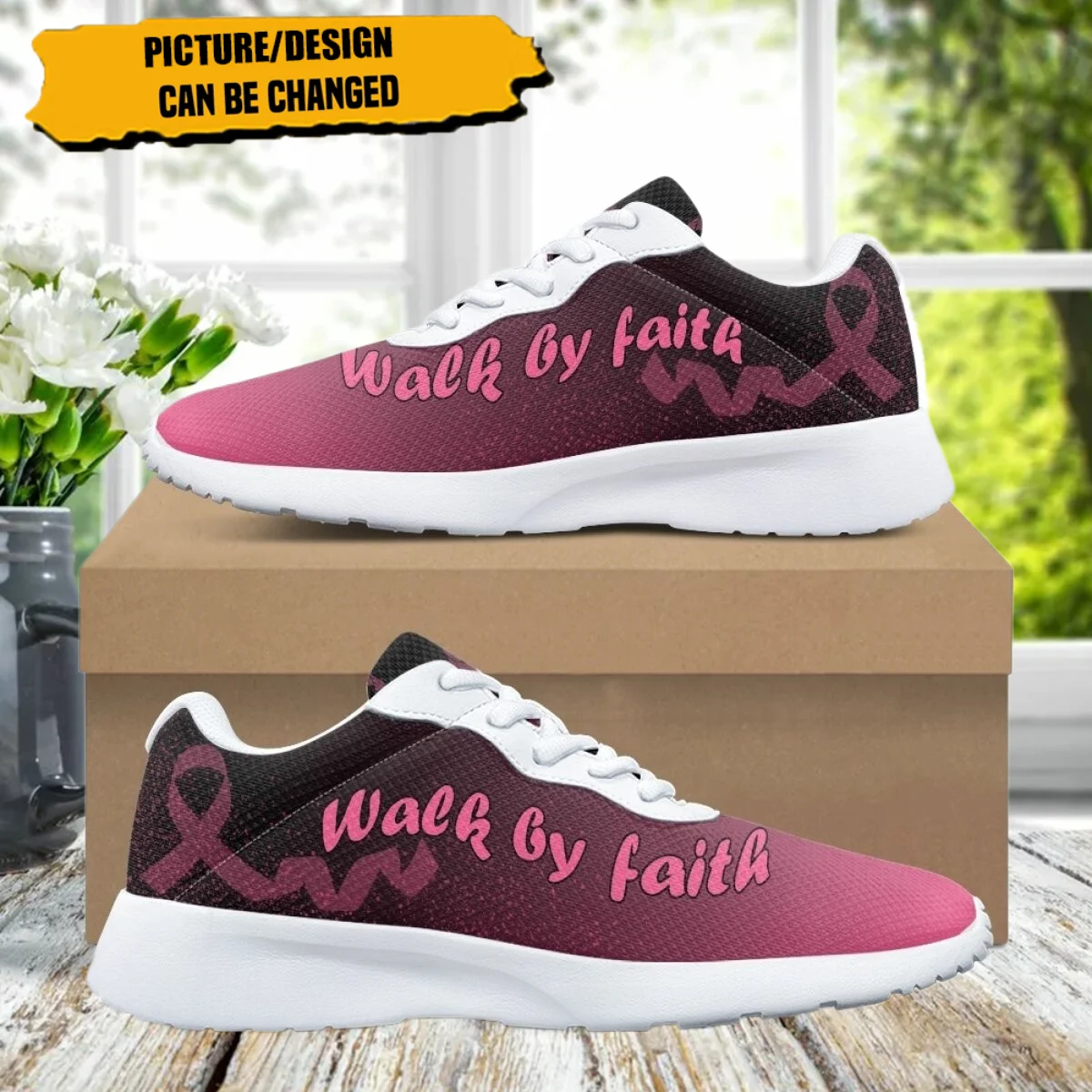 Breast Cancer Pattern Girls Sneakers Print on Demand Casual Autumn Women Running Shoes Woman Flats Comfort Unisex Sports Outdoor