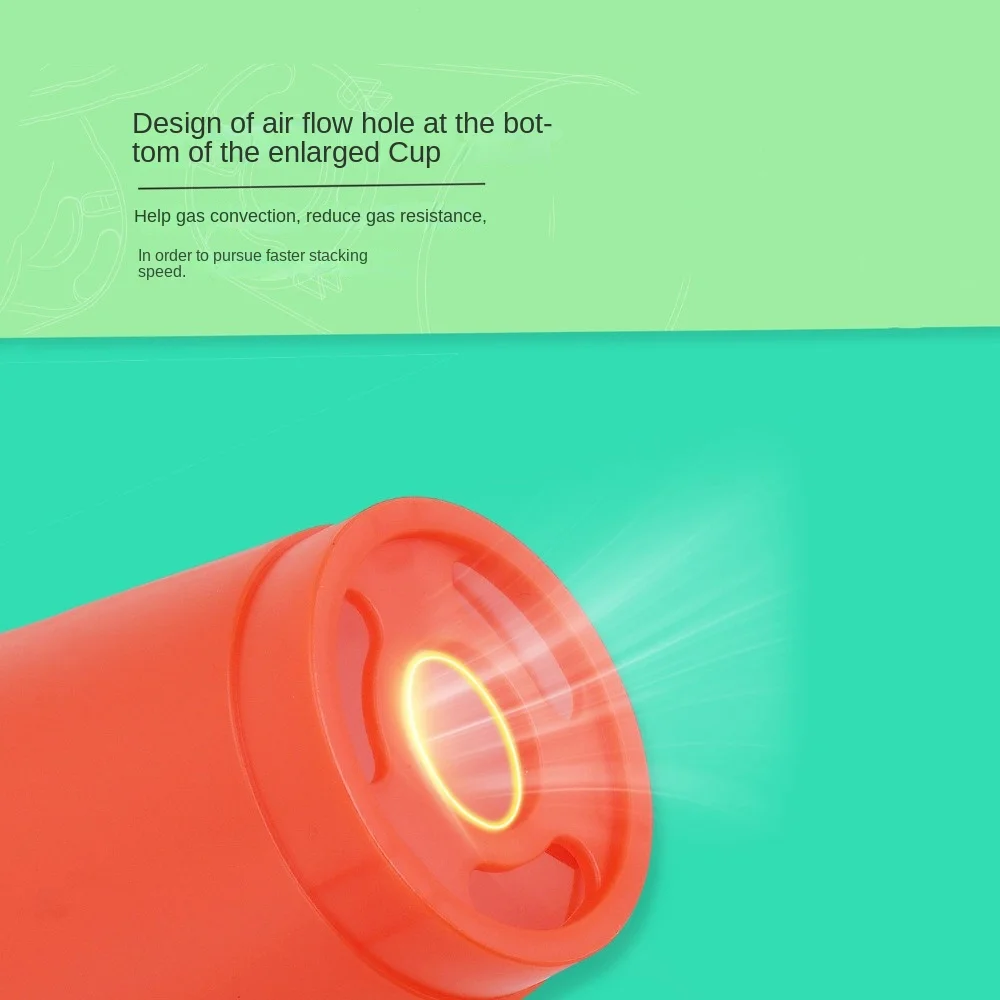 12 ピース/セットカップクイックスタックカップ折りたたみカップカラフルなスポーツスタッキングカッププラスチック教育スポーツフライングレーシングカップ