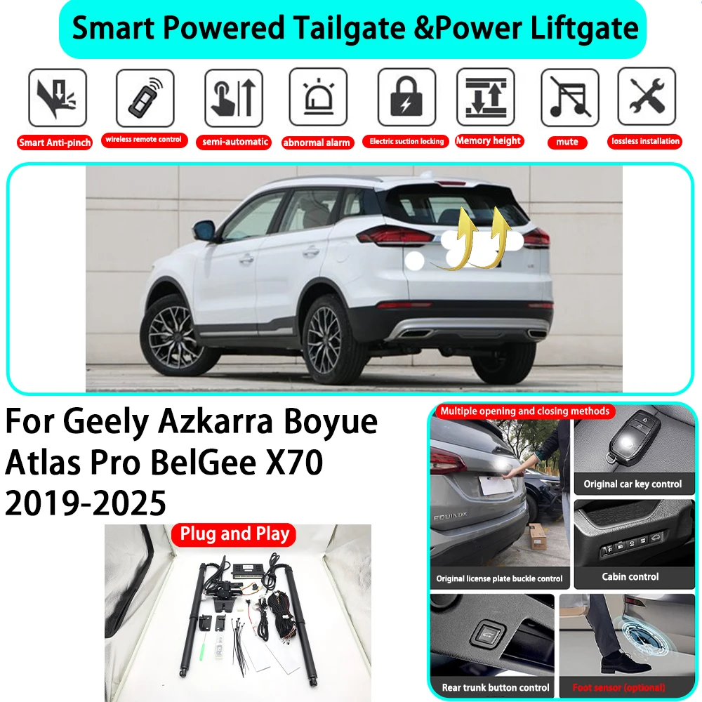 for Geely Azkarra Boyue Atlas Pro BelGee X70 2019-2025 OEM Smart Automatic Powered Tailgate Electric Power Tailgate Lift Kit