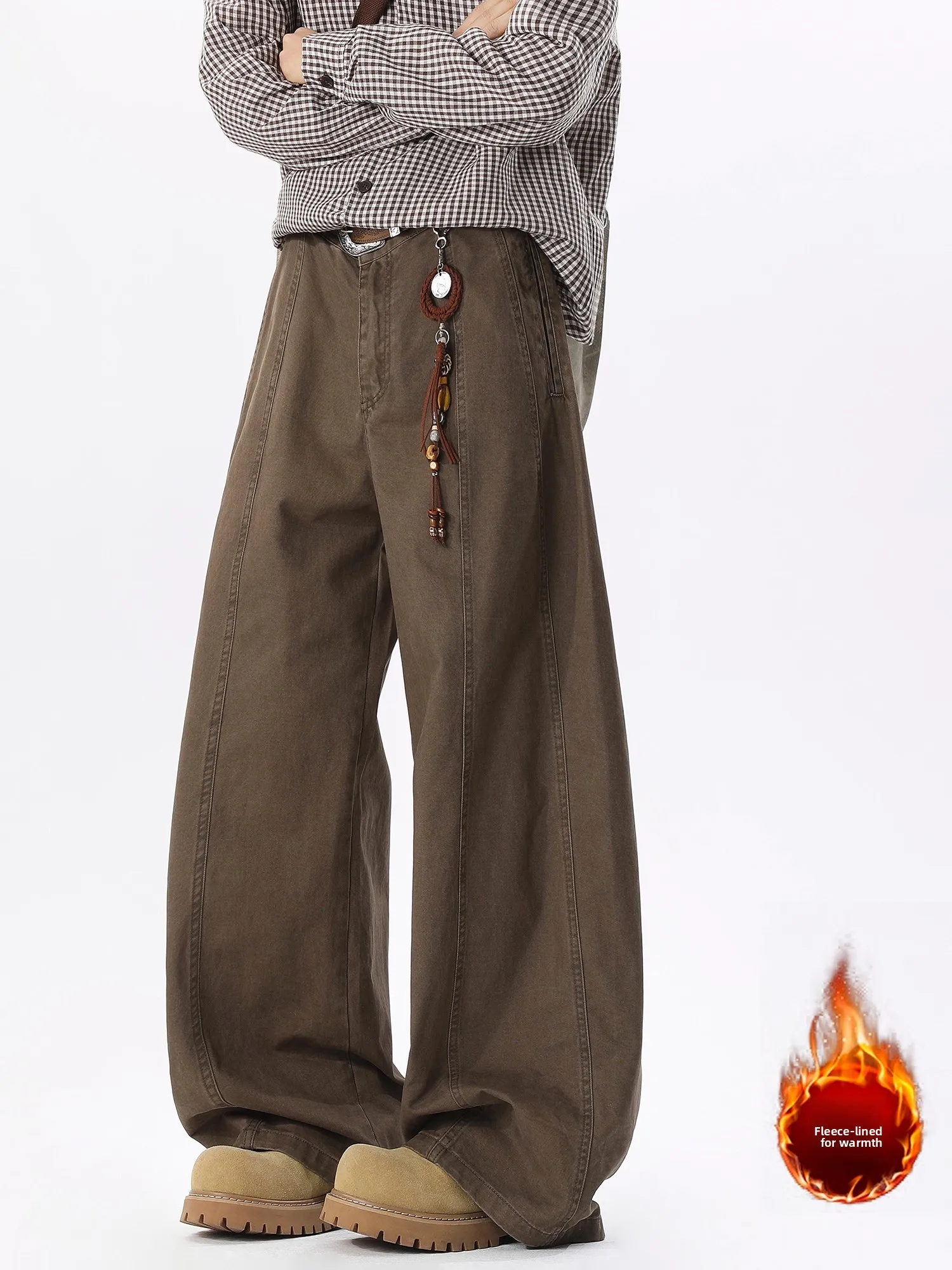 

Мужские широкие брюки в американском стиле, зимние, новые, утепленные, свободные, рабочие, прямые, длинные, молодежные, стильные