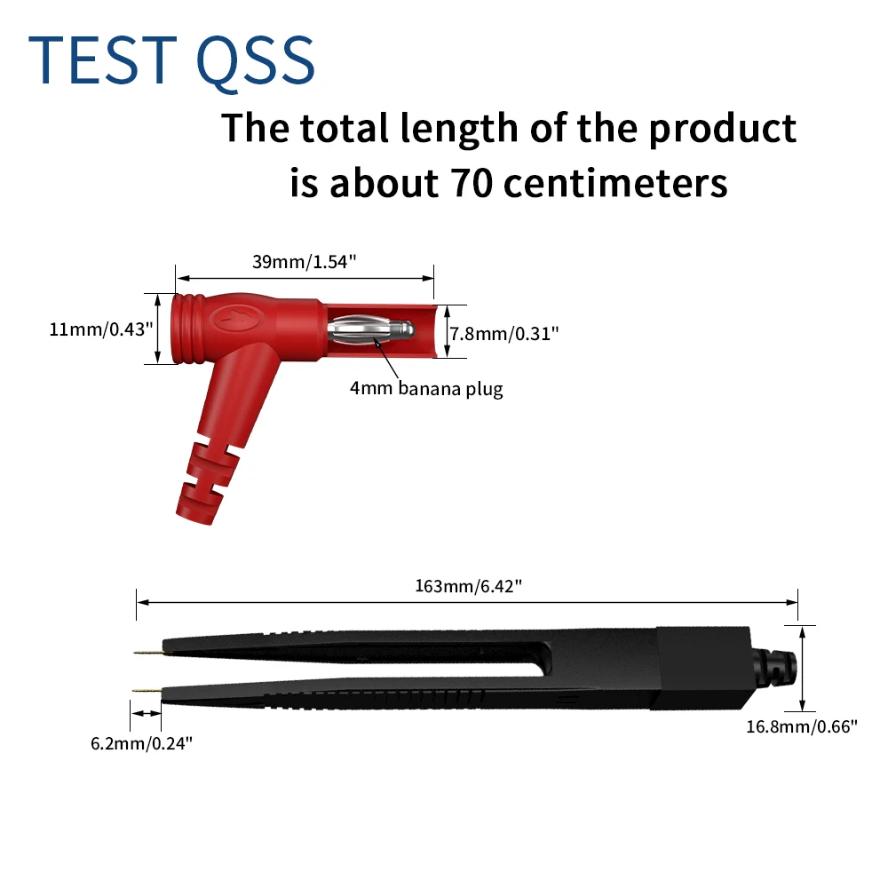 QSS SMD LCR Chip Capacitance Inductor Resistance Test Clip Meter Lead Probe Multimeter Tweezer for Electronic Component Testing