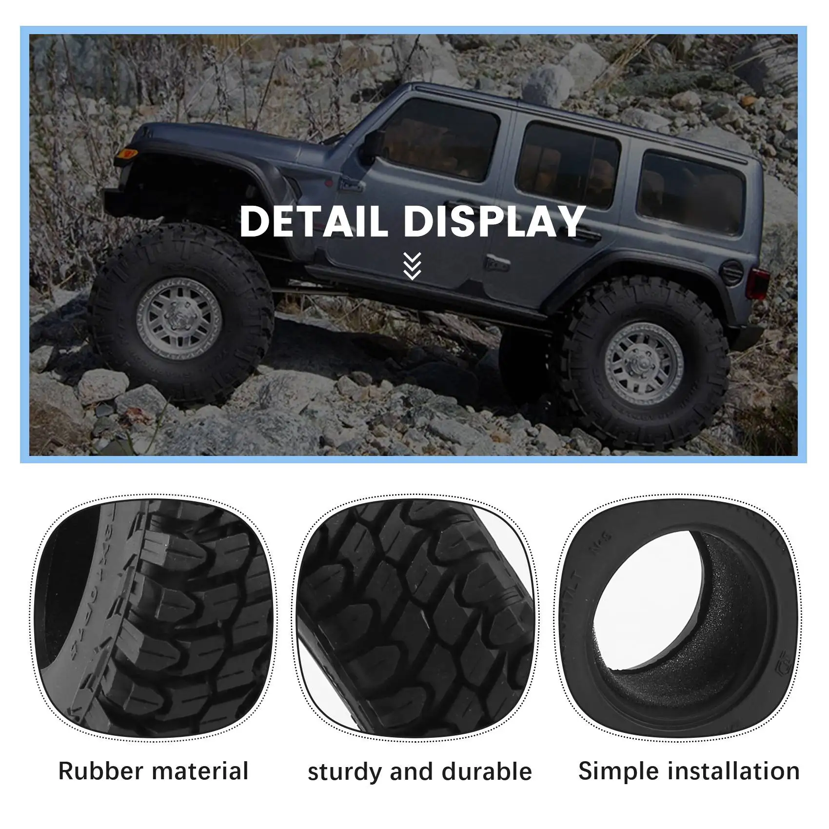 

Комплект из 4 резиновых колес A63T-4PCS 110MM 1.9 для радиоуправляемых краулеров 1/10 Axial SCX10 90046, SCX10 III, AXI03007, Traxxas TRX4, D90