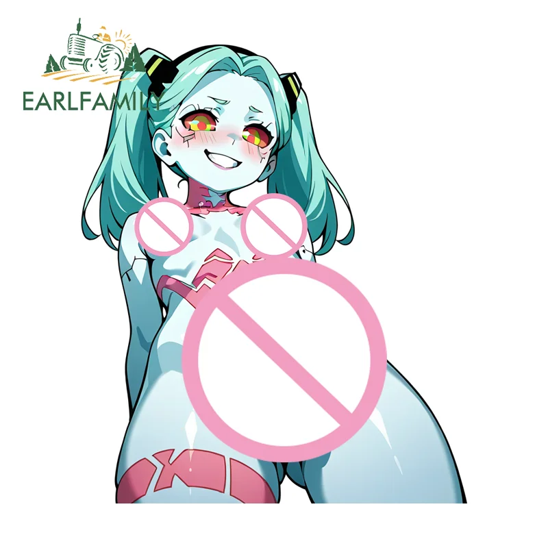 

EARLFAMILY Futanari Rebecca Naked Car Sticker Occlusion Scratch Anime Lucy Vinyl Decal Windshield Motorcycle Car Accessories