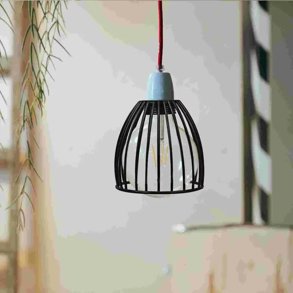 High Quality Vintage Bird Cage Lampshade Black/Silver Industrial Style Drum Shades Iron Birdcage Lamp Shade Home Decor