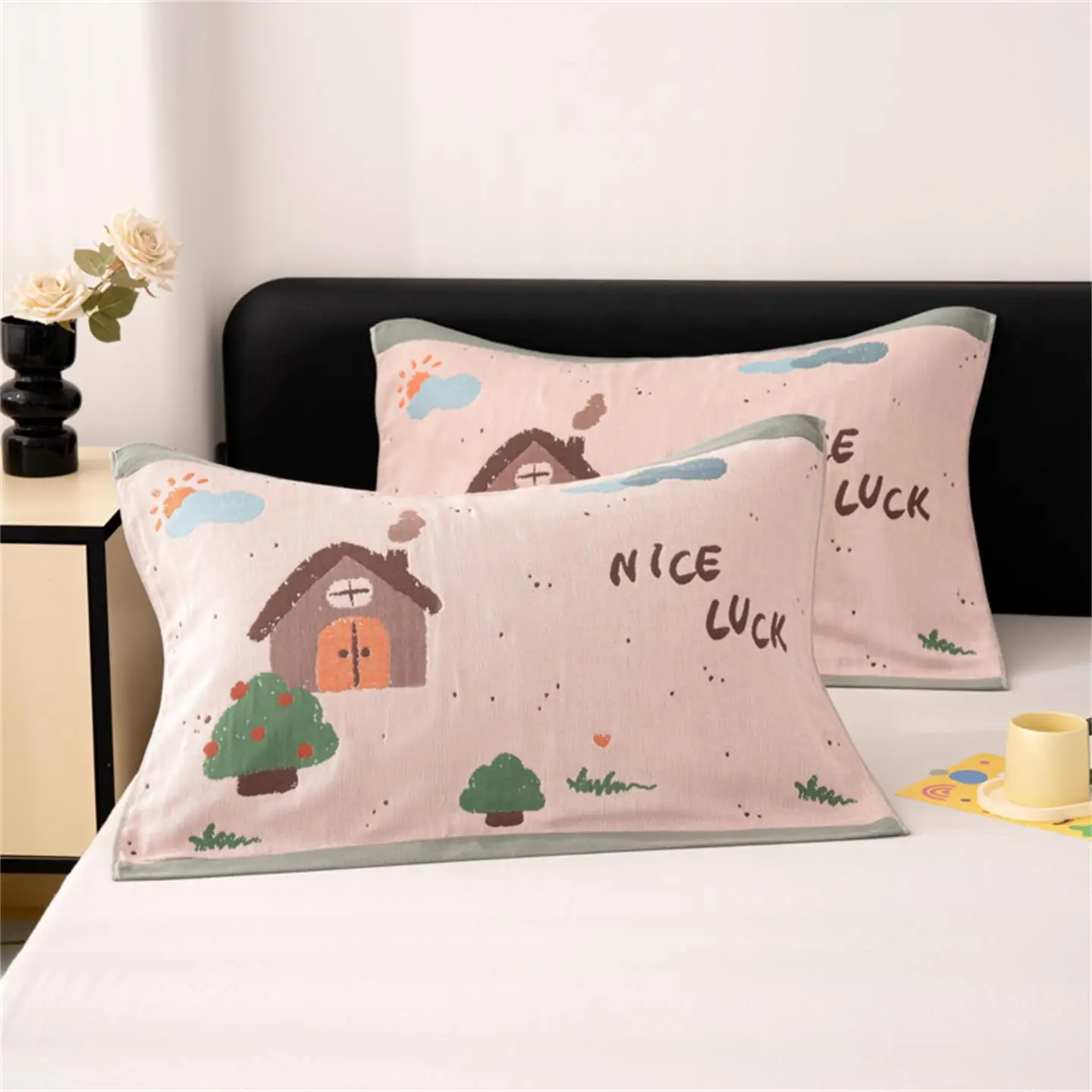 

Pure Cotton Pillowcases Breathable Sweat Absorbent Oil Control Home Use Summer Cool Cloth Soft Cotton Fabric Single Person Pi...