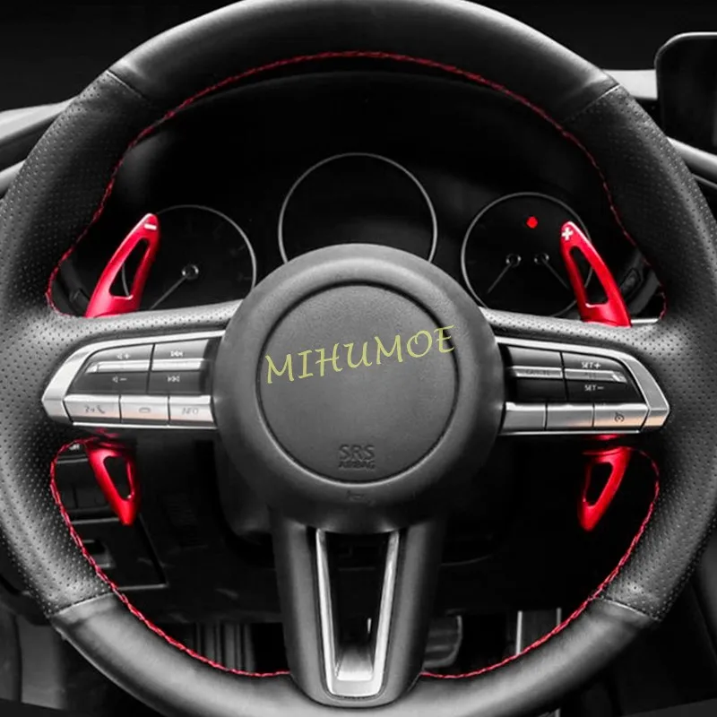 For Mazda 3 BP CX-30 CX-50 CX-60 CX-90 Red Aluminum Steering Wheel Gear Paddle Shifter Extension Accessories 2021 2022 2023 2024