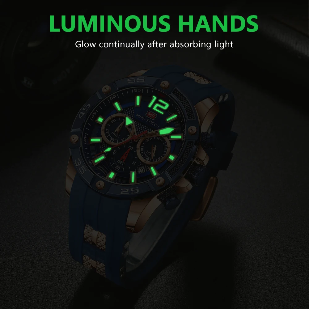 MINI FOCUS Fashion Sport Watches for Men Top Brand Luxury Military Date Watch Man Clock Chronograph Wristwatch With Luminous