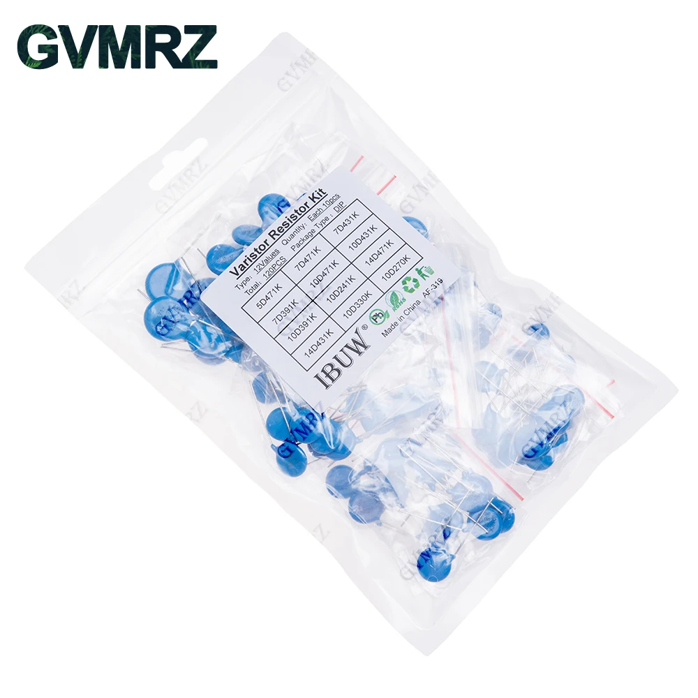 120 قطعة 12 قيمة طقم المقاوم المقاوم 5D471K 7D471K الخ. حزمة DIP لمشاريع الحماية من زيادة التيار