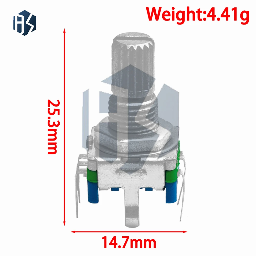 Encoder gecodeerde schakelaar/EC11/Audio digitale potentiometer met schakelaar vijf-pins handvat lengte 20 MM 15mm