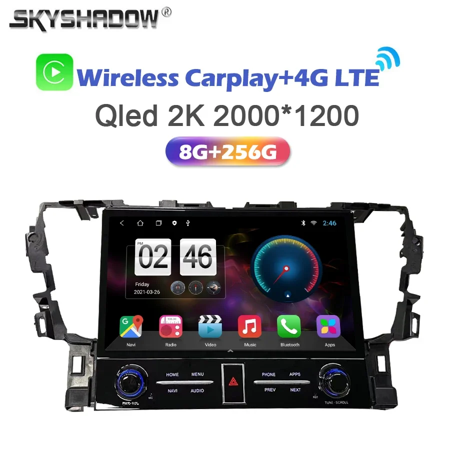 

8G + 256G Carplay Авто Android 14,0 2000*1200 QLED LTE автомобильный DVD-плеер GPS WIFI BT Радио для Toyota Vellfire Alphard 30 2015-2019