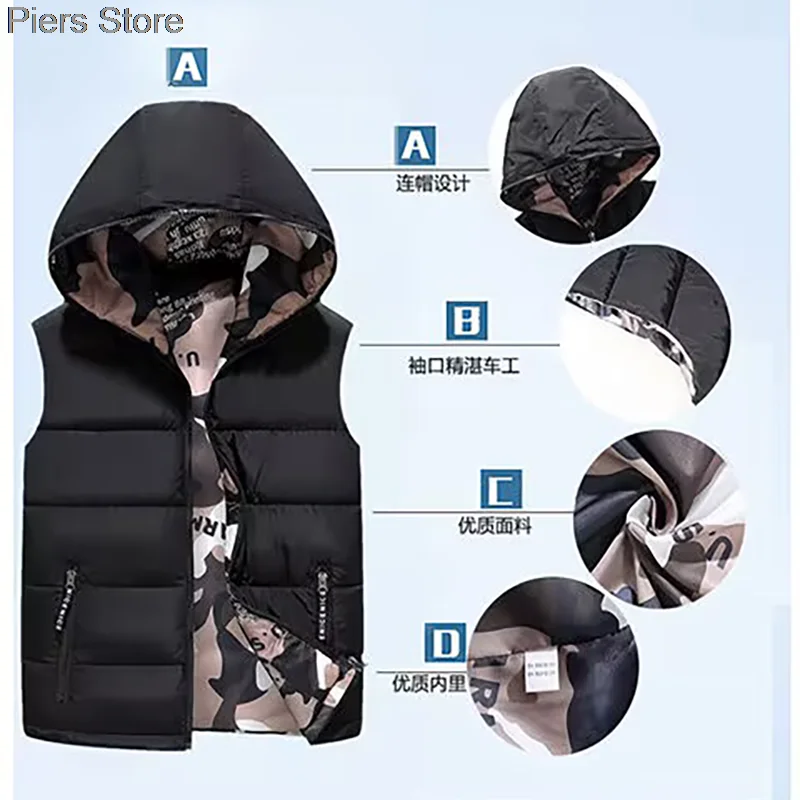 Outono inverno algodão colete jaqueta feminina 2025new sleevele parkas engrossar colete quente casaco feminino senhoras topos