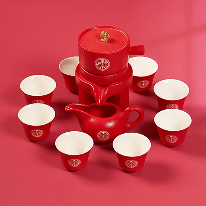 

Керамический автоматический чайник, набор кунг-фу, чайный сервиз с фильтром, китайский чайный сервиз, домашний свадебный подарок