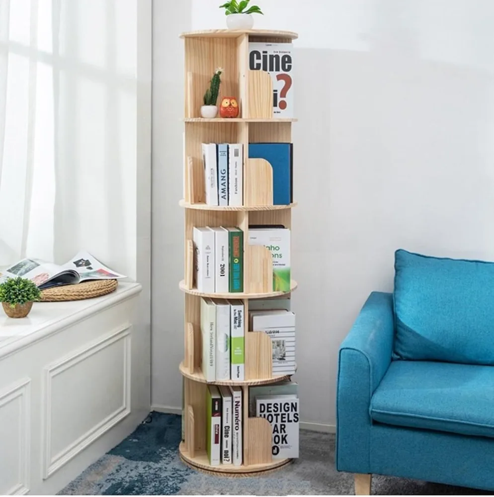 

Heehee Rotating Bookshelf 360 Display Floor Standing Bookcase Storage Rack for Kids&Adults Multi-Functional Bookshelf