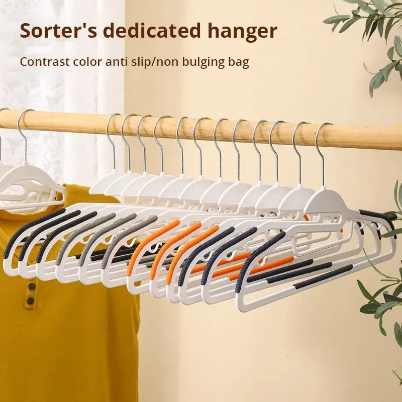 

10Pcs Black/Orange/Grey Multifunctional Wet and Dry Household Hanger Suitable for Hanging Clothes Bedroom Wardrobe Anti-Slip