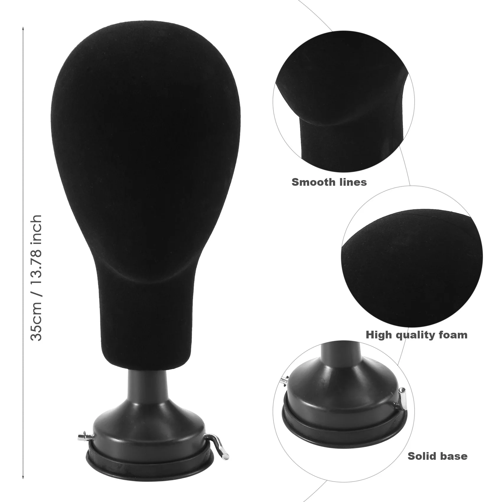 Polystyrene Foam Mannequin Face Model Head Wig Holder Eyeglass Glasses With Base Bracket, 35Cm-New