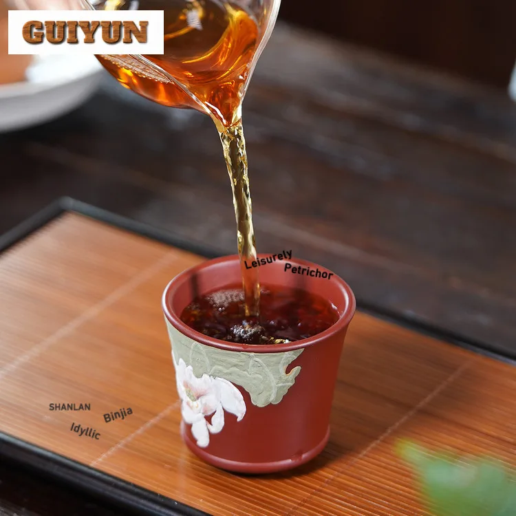 150 مللي Yixing الأرجواني الطين Dahongpao الطين لوتس فنجان الشاي زن وعاء الشاي كوب لطيف الشاي تذوق رائحة كوب Chazhan ماستر أكواب الحرفية #2