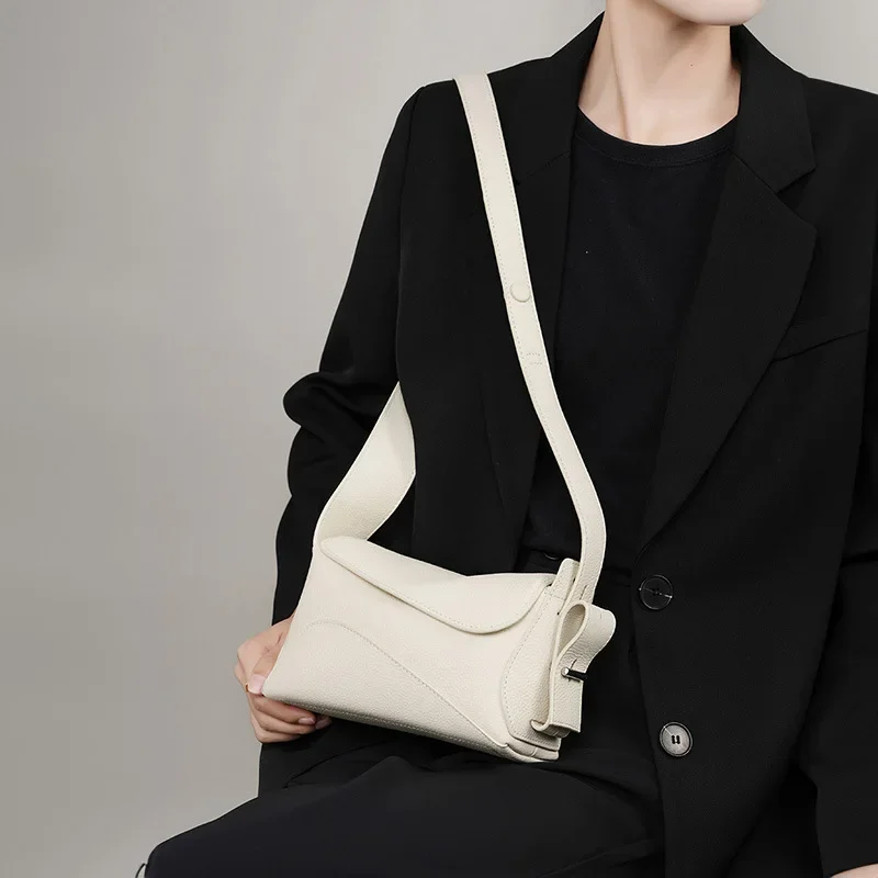 Loerss Casual Schoudertassen Voor Dames Echt Leren Dames Crossbody Tassen Grote Capaciteit Woon-Werkverkeer Boodschappentas 2023 Nieuw Ontwerp