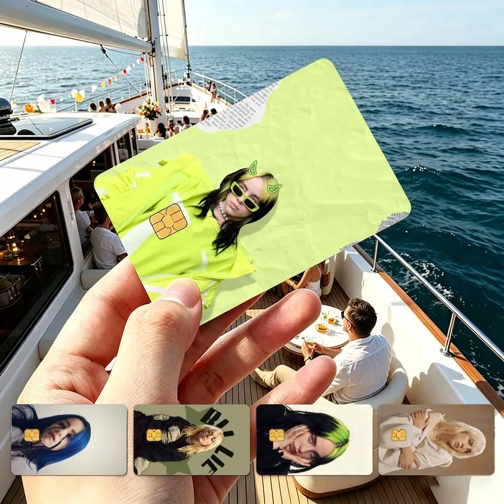 B-Billie E-Eilish Singer Bad Guy  Credit Card HD Stickers Small Chip Waterproof Sticker Game Card Decal Gift
