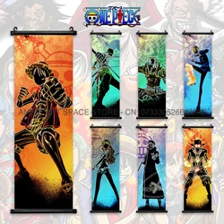 ONE PIECE Hanging Painting Canvas Anime Poster Luffy Home Decoration Roronoa Zoro Wall Art Cartoon Usopp Sogeking Scroll Picture