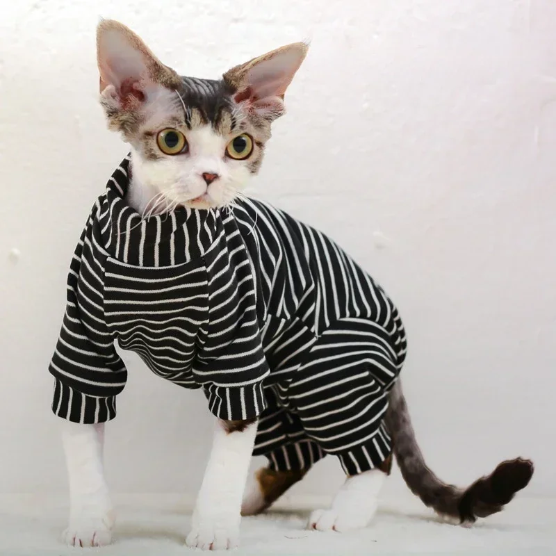 Hairless Cat Clothes Devon Sphynx Cat Stretch Velvet Belly Bottom Four-legged Sweater Sphynx Cat Clothes