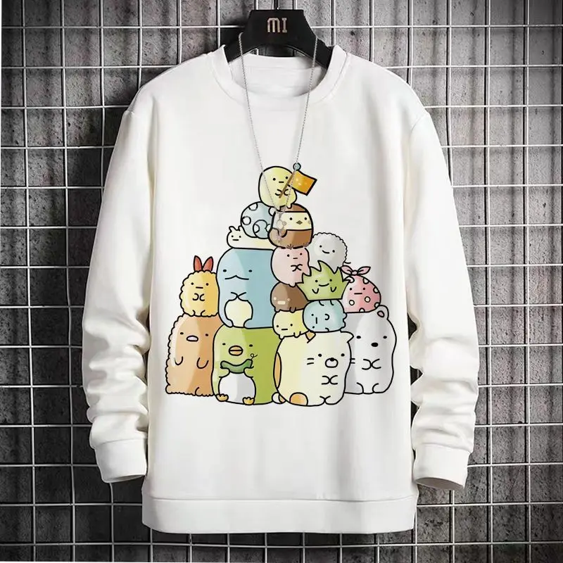 أنيمي لعبة ركن مخلوق Crewneck البلوز الأبيض الباندا القط البطريق الكرتون لطيف الشباب الصوف الملابس الشتوية