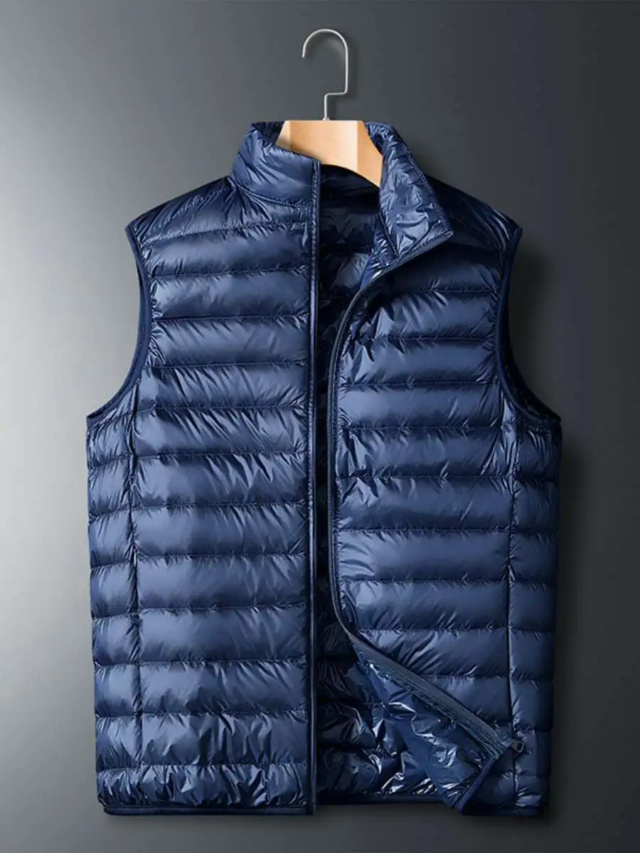 

Легкий пуховый жилет ex Warmth Svel Du: Модная молодежная одежда из пуха с ребристой отделкой для осенне-зимнего сезона, однотонный жилет