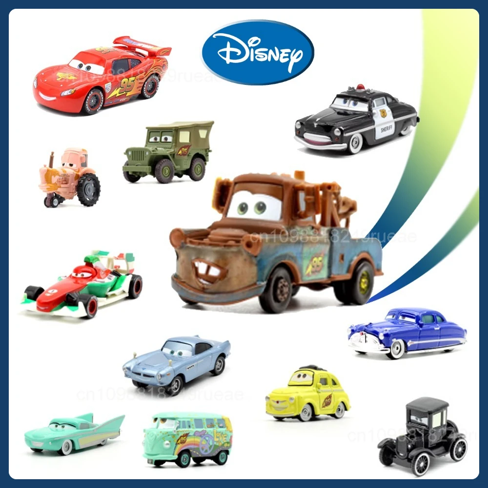 Disney Pixar Cars 2 juguete Lightning Mcqueen Original Mini coche de carreras 1 3 Dinoco Racers colección Diecast Metal modelo niños regalo