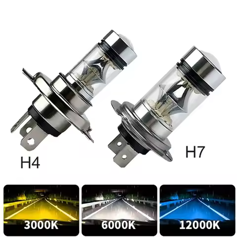 2Pcs H4 H7 Led Car Fog Light Headlight Super Bright H8 H9 H11 9005 9006 H1 H3 Car Lamp Headlamp Bulb Auto 12V 24V Ice Blue 8000K