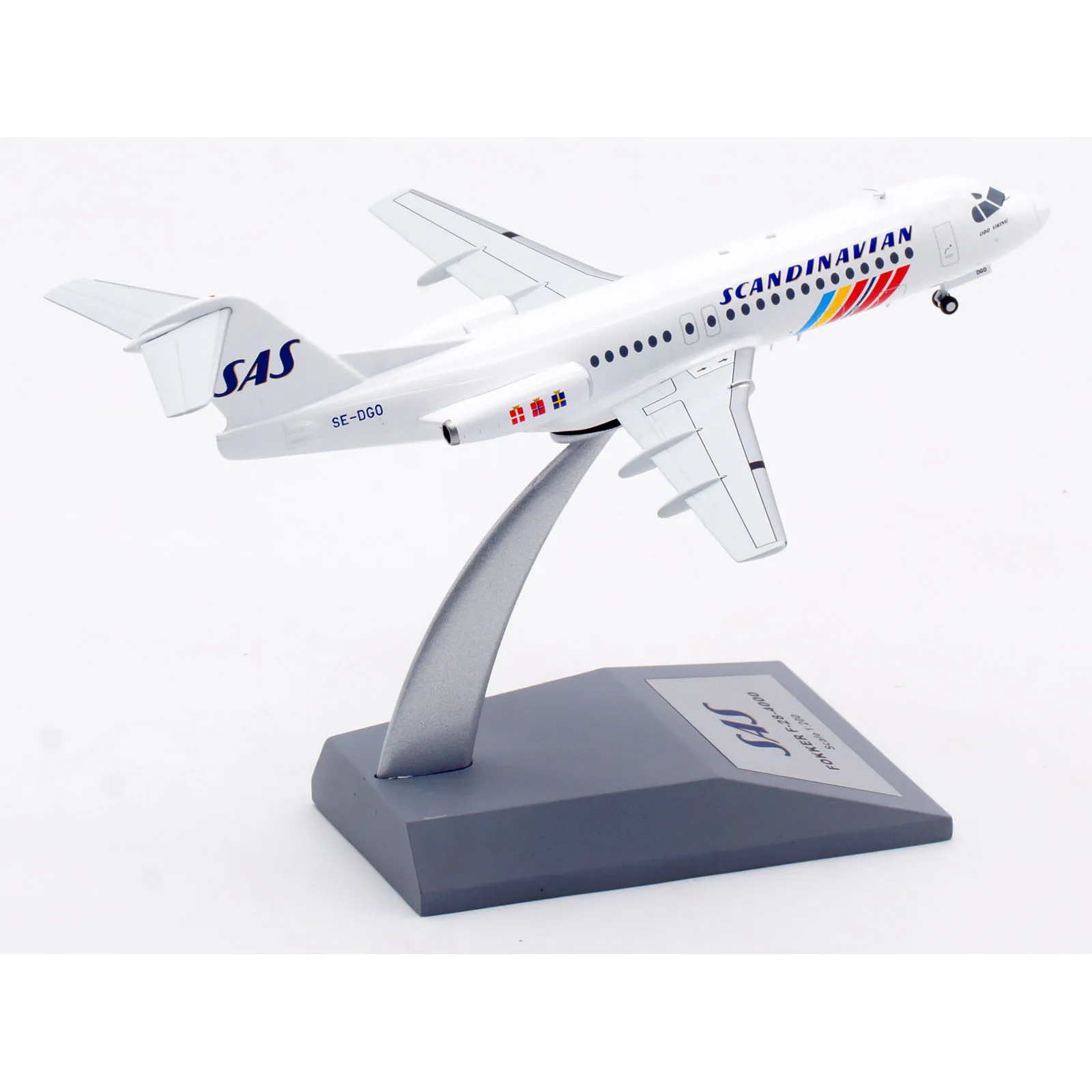 طائرة انفلايت قابلة للتحصيل ، 1:200 شركة الطيران الاسكندنافية ، SAS FOKKER F-28-4000 ، SE-DGO ، هدية سبيكة ، IFF28SK0720 #3