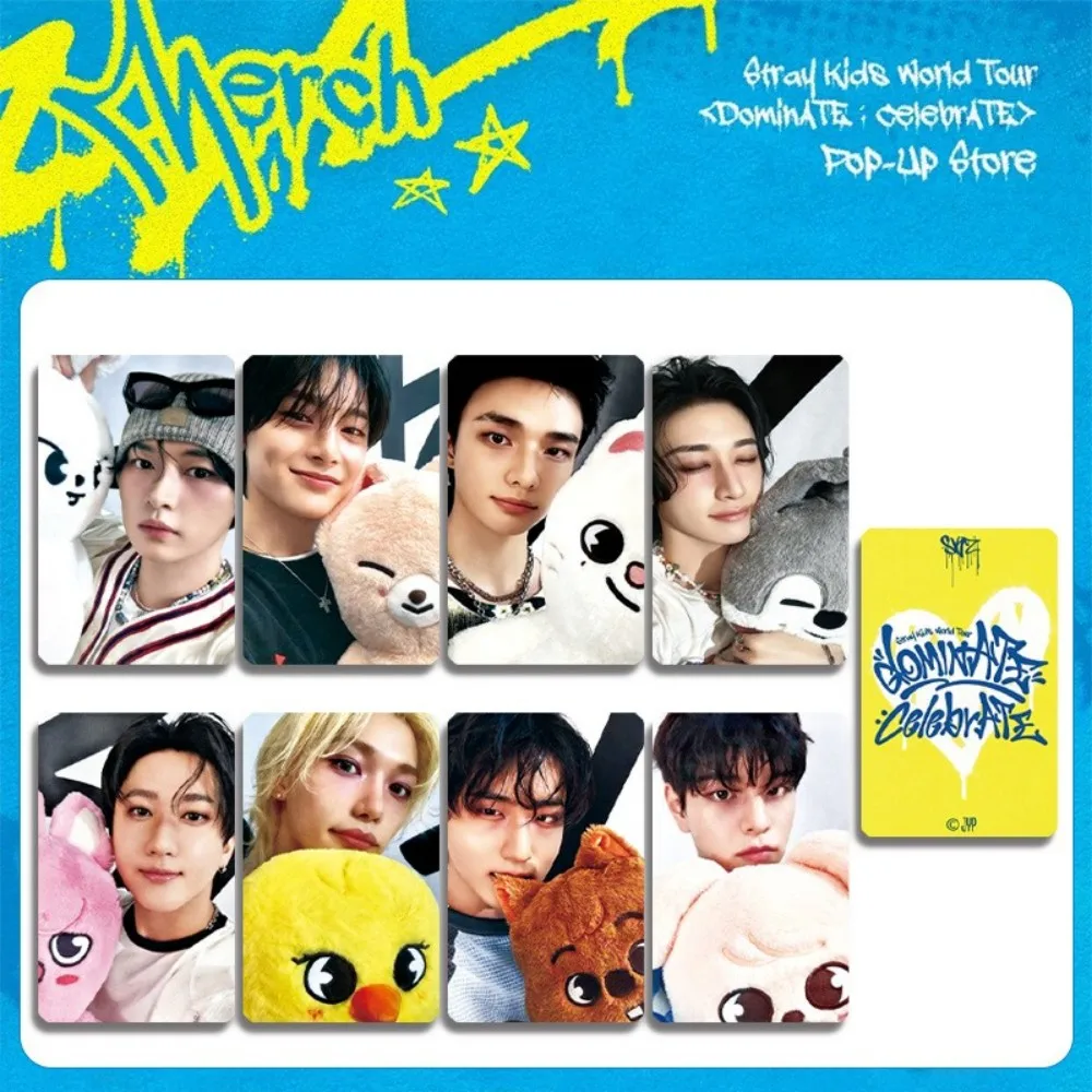 KPOP SKZOO DominATE Celebratote Special Gift 8PCS StrayKids Card Incheon STAY zone Photo Greeting Card Fan Collection Gift