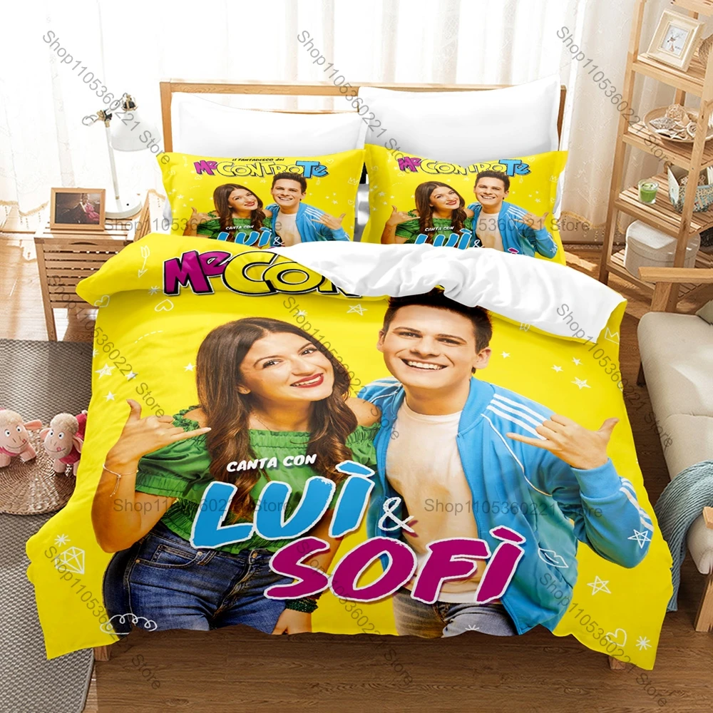 Popular Italian Cartoon Me Contro Te Bedding Set 3Pcs Printed Duvet Cover Set Kids Bedroom Decoration Twin Full Queen Size
