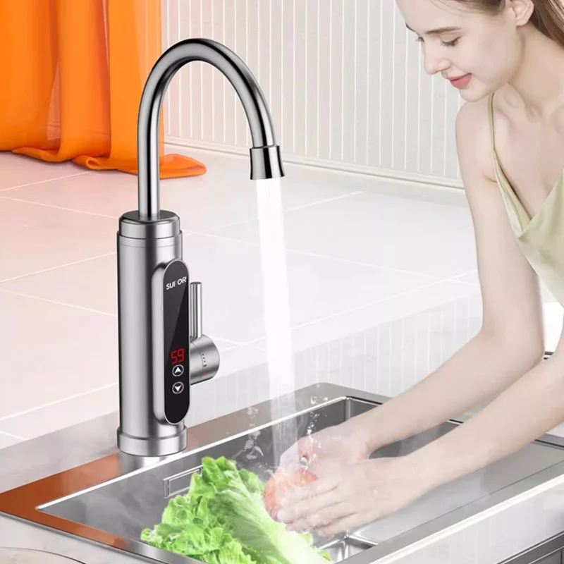 

Мгновенный нагреватель для горячей воды 3000 Вт, электрический кран с быстрым нагревом для домашней кухни, водонагреватель для горячей и холодной воды двойного назначения