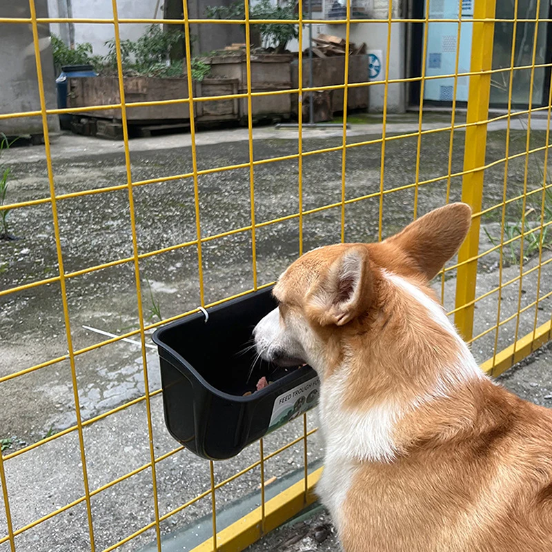 Farm Animals Food Trough, Large Capacity Hanging Fence Feeding Troughs Automatic Feeder for Chicken, Duck, Goose, Goat New